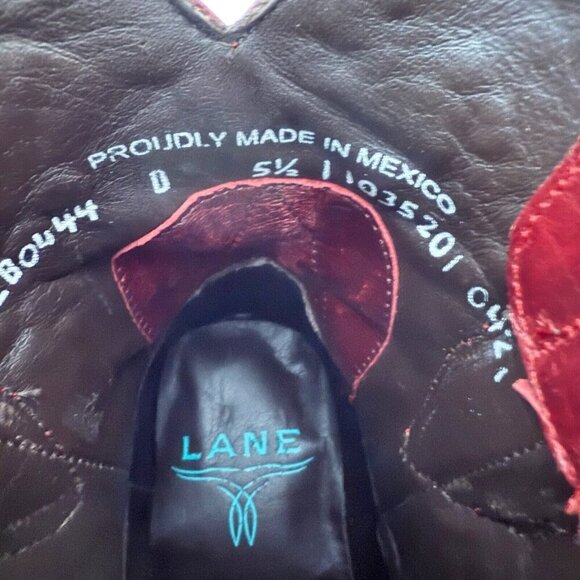 Lane SPARKS FLY Womens Cowboy Bootie 5.5 Red Western Cowgirl Boots Pointed Toe - Picture 9 of 11